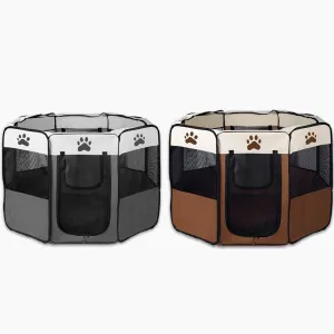 8 Panel Pet Dog Cat Crate Play Pen Bags Kennel Portable Tent Playpen Puppy Cage Extra Large