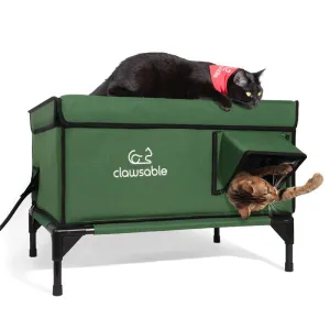 Clawsable Heated Outdoor Cat House - 100% Waterproof & Fully Insulated with Heater