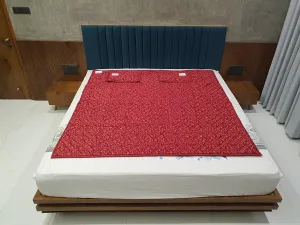 Cotton Double Bed Bio Magnetic Mattress Protectors (6x6 feet) Maroon