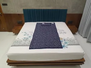 Cotton Single Bed Bio Magnetic Mattress Protectors (3x6 feet) Blue