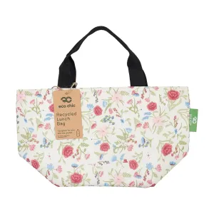 Eco Chic Beige Floral Lunch Bag