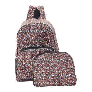 Eco Chic Black Ditsy Backpack