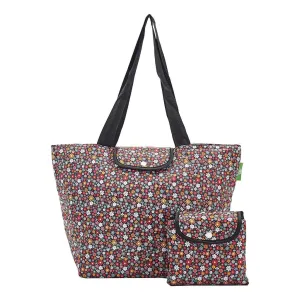 Eco Chic Black Ditsy Insulated Shopping Bag