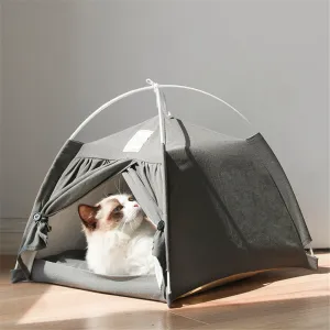 Lovely Caves Cat Tent Bed with Non-Slip Soft Pad