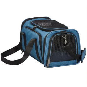 Midwest Duffy Expandable Travel Pet Carrier - Blue - Small - 16.3" X 10.1" X 9.3" Inches