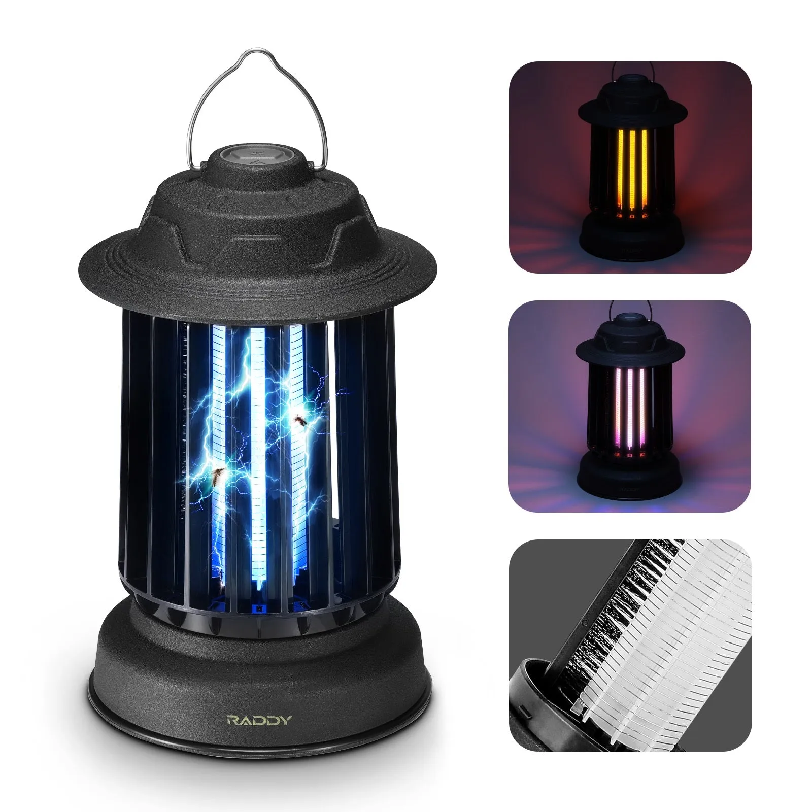 Raddy MZ-1 Outdoor Bug Zapper | Auto Self-Cleaning Brush | IPX4 | 1200mAh Rechargeable Battery