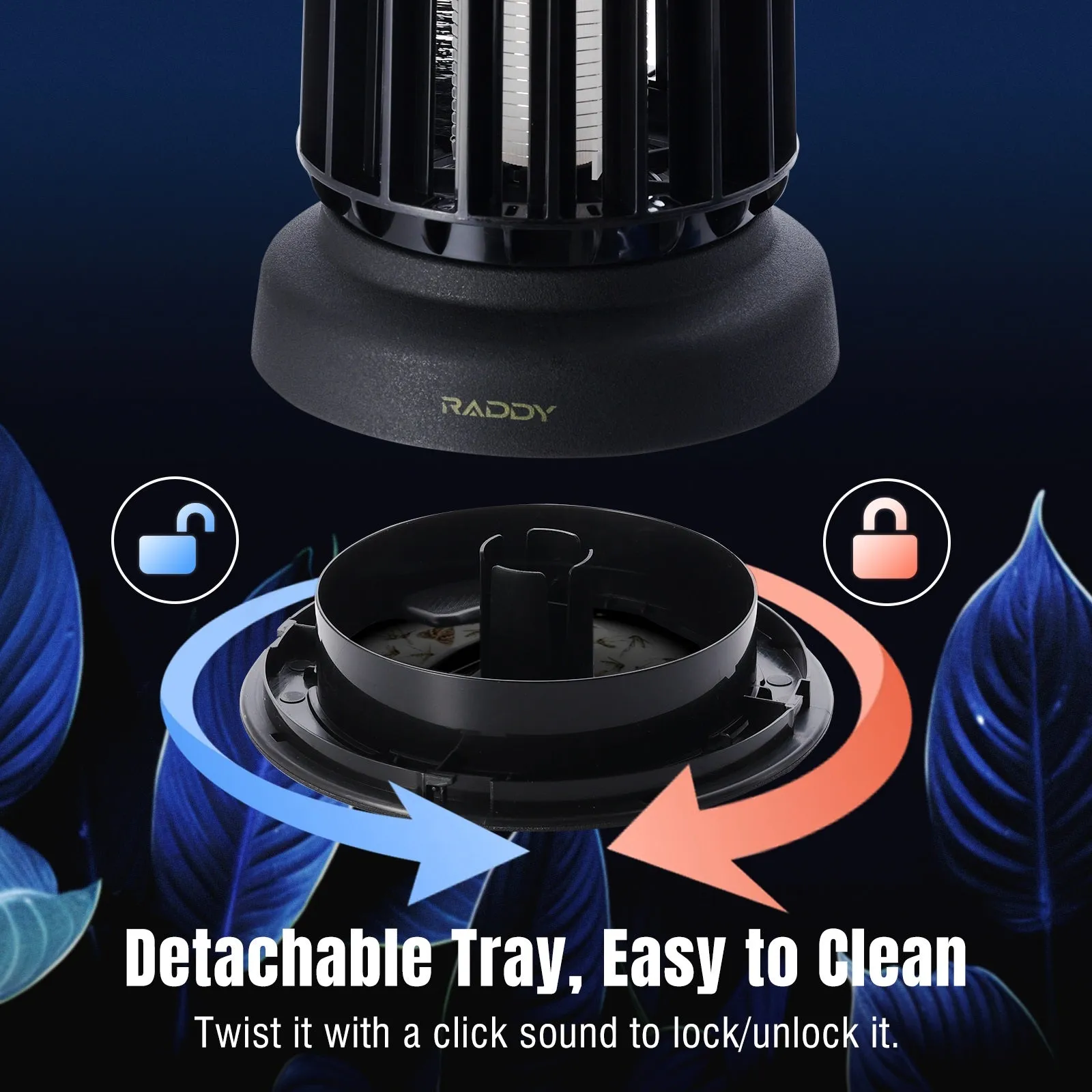 Raddy MZ-1 Outdoor Bug Zapper | Auto Self-Cleaning Brush | IPX4 | 1200mAh Rechargeable Battery
