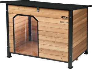 Vevor Dog House Outdoor Insulated with Elevated Floor 180 lbs. Capacity Medium to Large Dogs Open Roof Iron Frame New